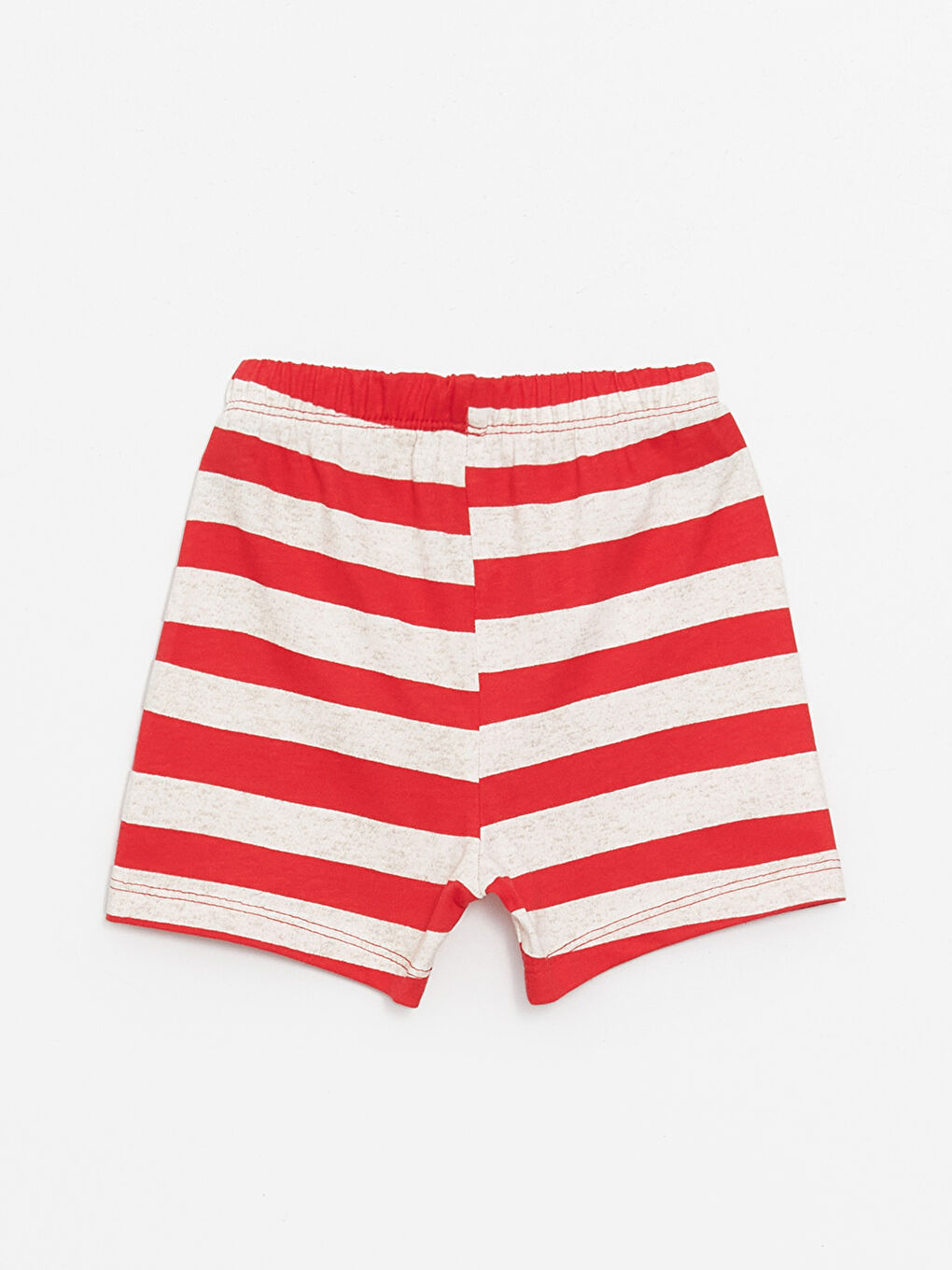 Kırmızı Bisiklet Yaka Kısa Kollu Baskılı Erkek Bebek Şortlu Pijama Takımı-3