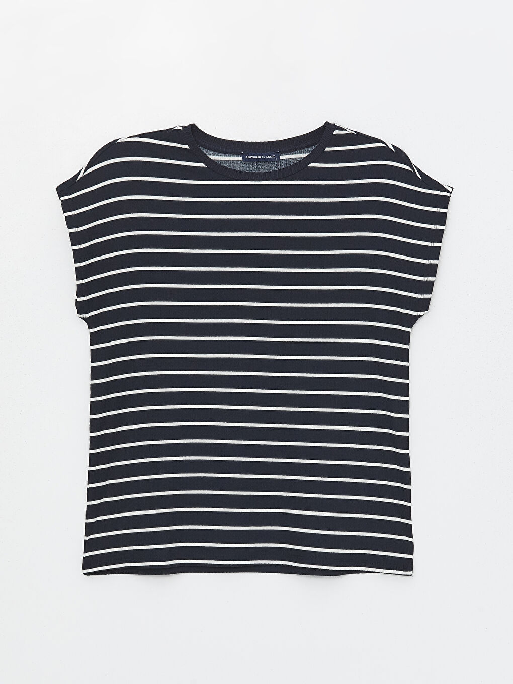 Crew Neck Striped Short Sleeve Women's T-Shirt -S4EY56Z8-LGS