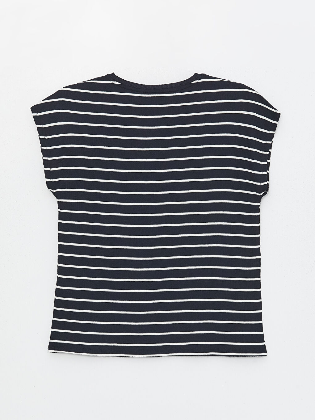 Crew Neck Striped Short Sleeve Women's T-Shirt -S4EY56Z8-LGS
