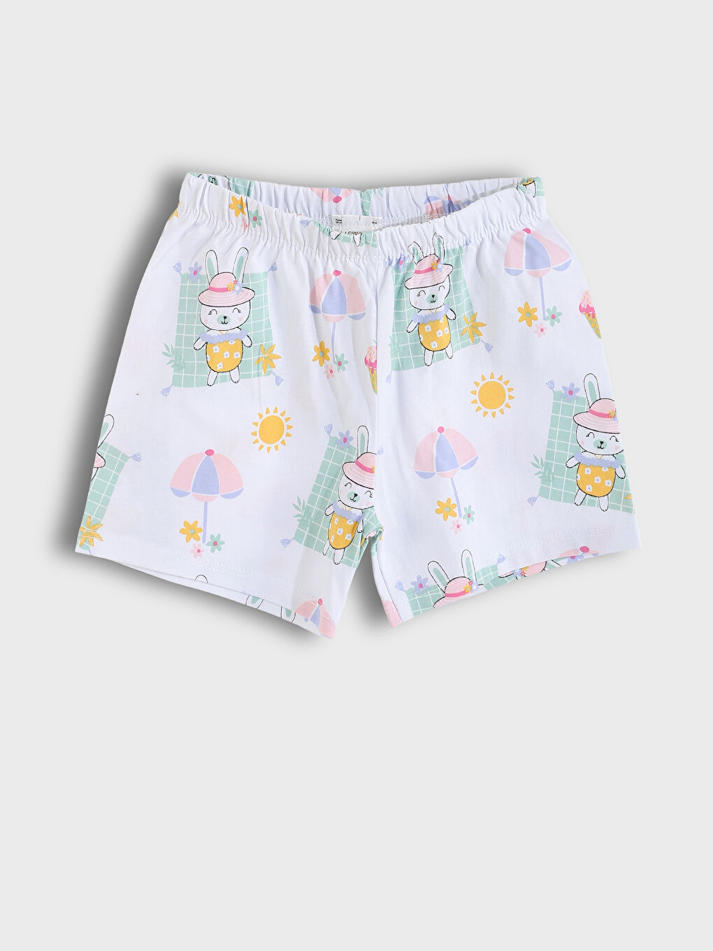 Crew Neck Printed Baby Girls' Shorts Pyjama Set-2
