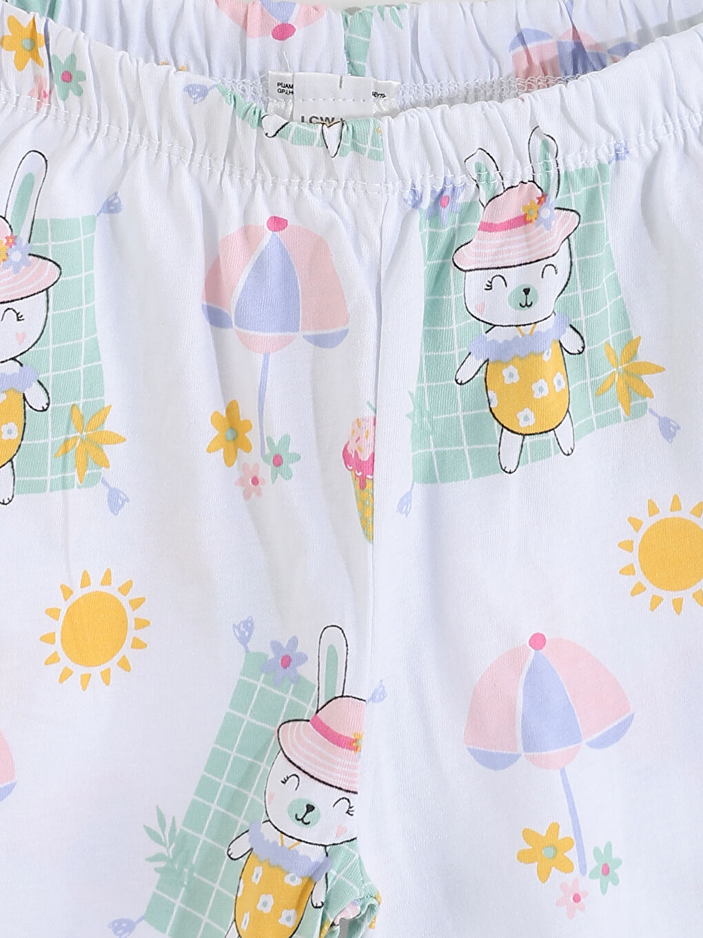 Crew Neck Printed Baby Girls' Shorts Pyjama Set-3