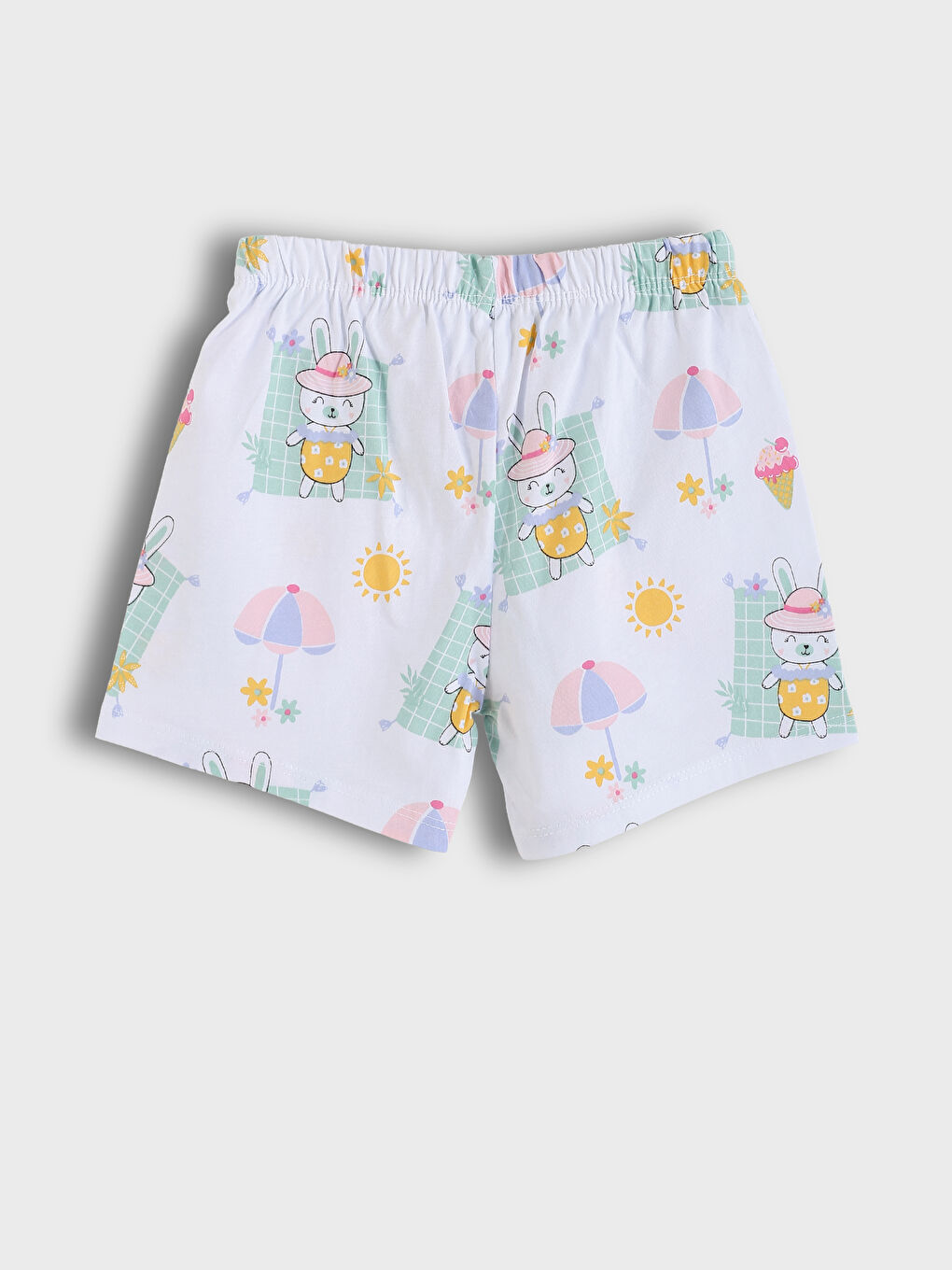 Crew Neck Printed Baby Girls' Shorts Pyjama Set-4