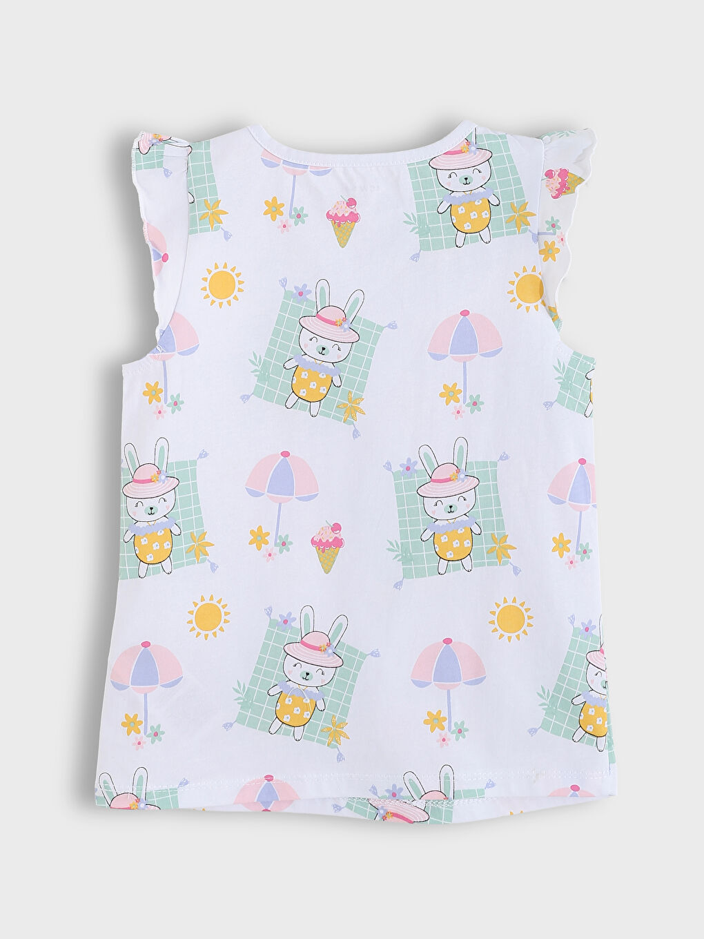 Crew Neck Printed Baby Girls' Shorts Pyjama Set-5