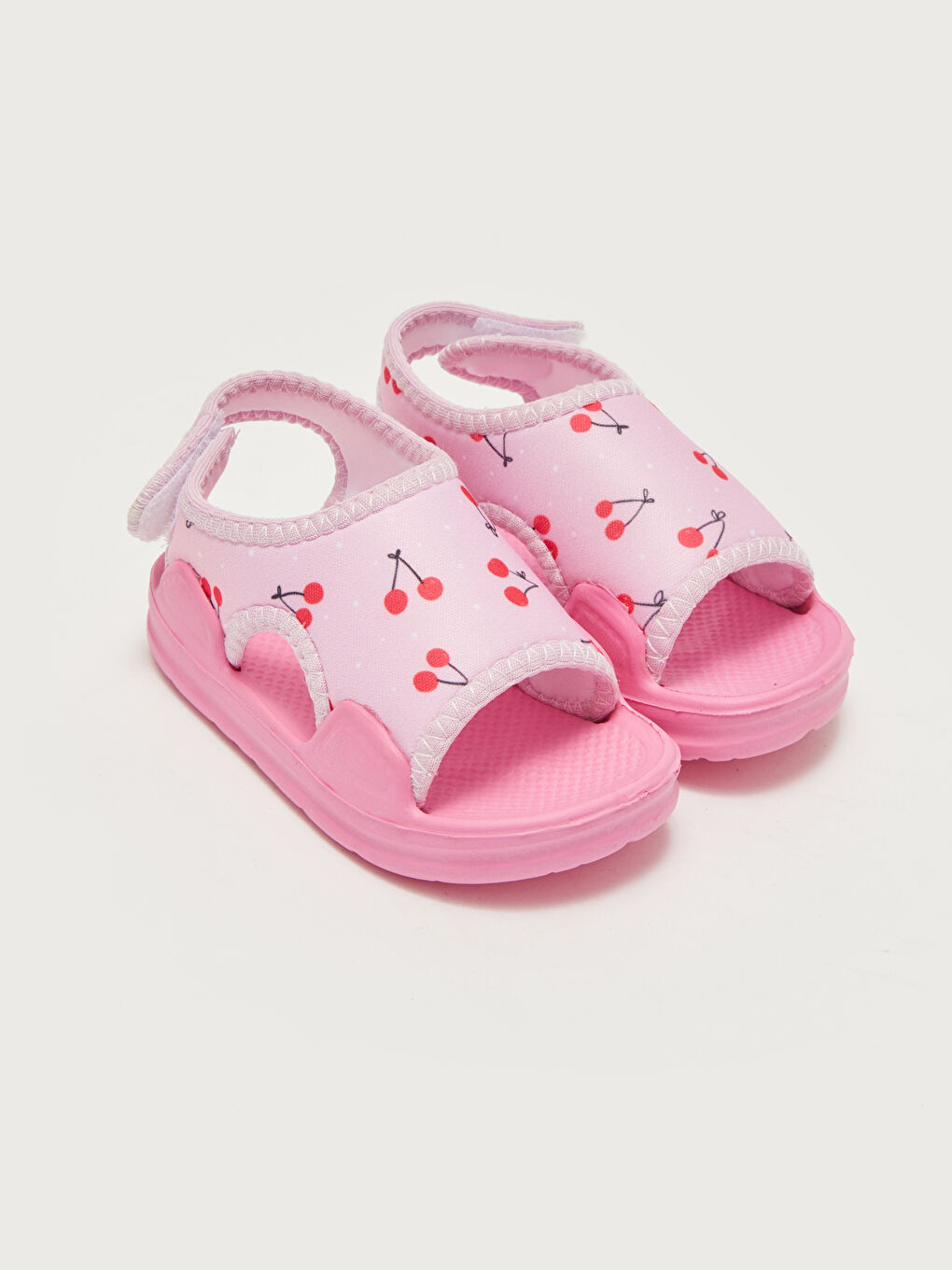 LCW STEPS Pembe Baskılı Cırt Cırtlı Kız Bebek Sandalet