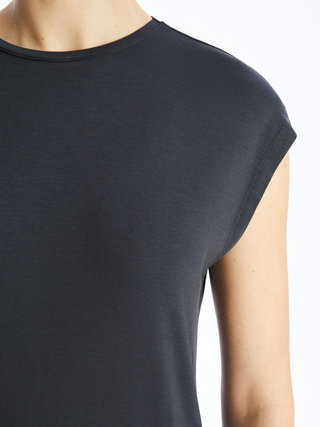 Crew Neck Straight Short Sleeve Women's Tunic -S4EY72Z8-R4Q