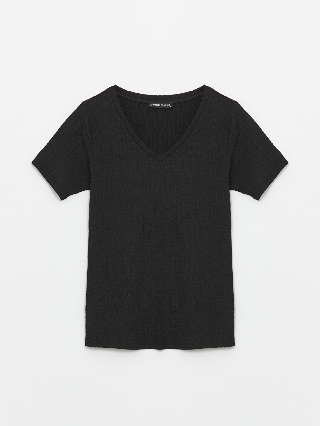 V-Neck Plain Short Sleeve Women's T-Shirt -S4FA10Z8-CVL