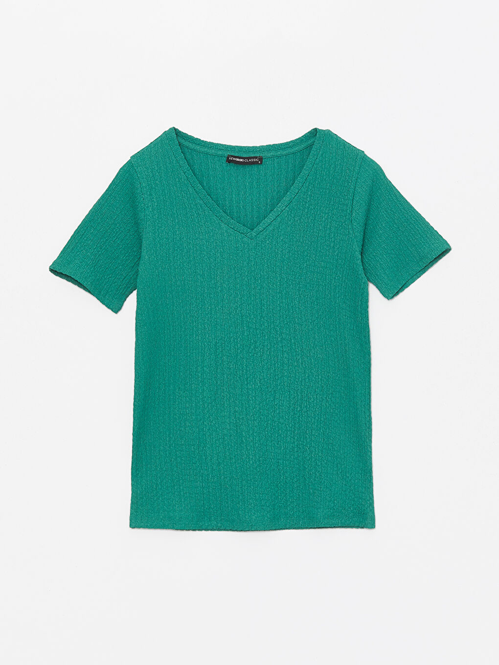 V-Neck Plain Short Sleeve Women's T-Shirt -S4FA10Z8-GRE