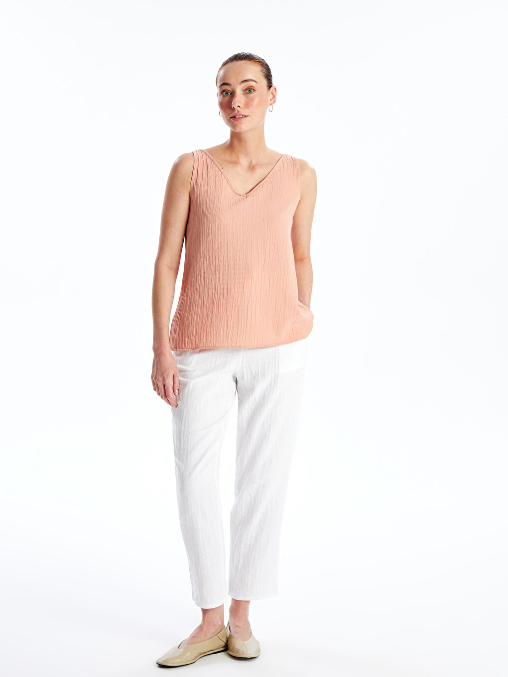 V Neck Straight Women Blouse -S4FA21Z8-GGB