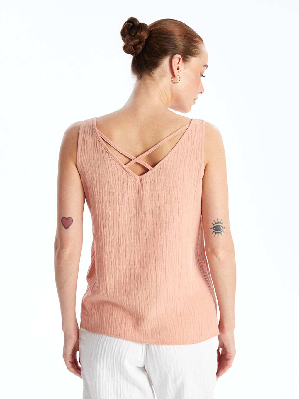 V Neck Straight Women Blouse -S4FA21Z8-GGB