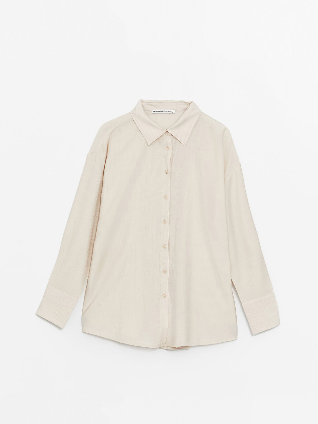 Plain Long Sleeve Linen-Look Women's Shirt Tunic -S4FA28Z8-EEW