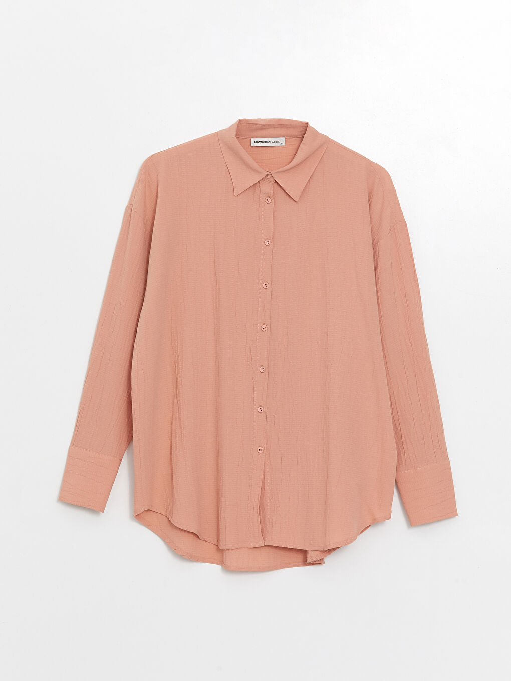 Plain Long Sleeve Linen Look Women's Shirt Tunic -S4FA28Z8-GGB