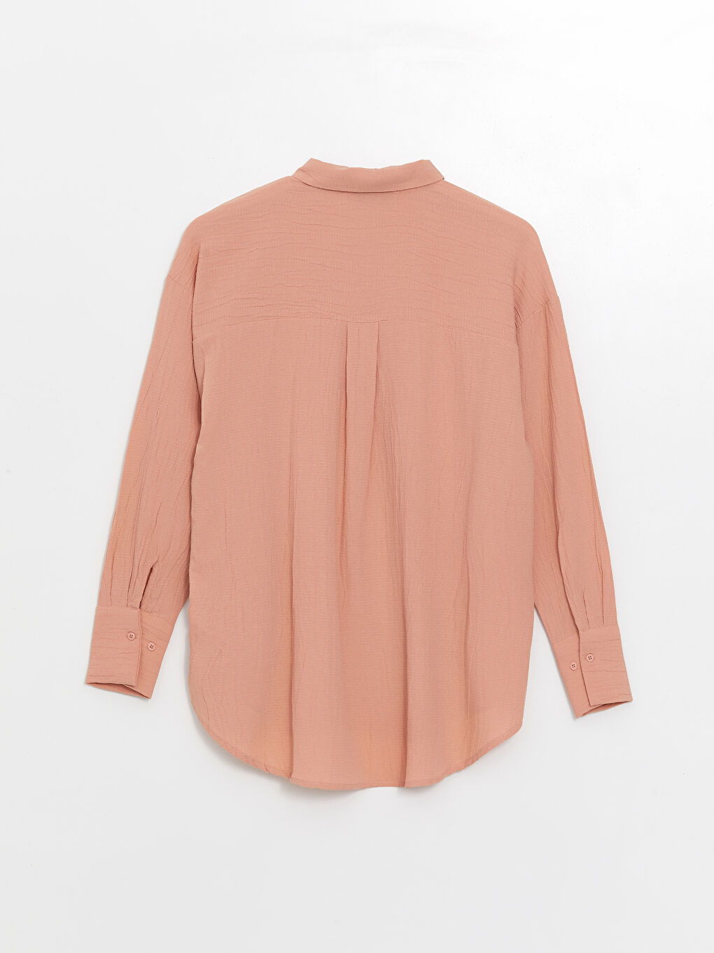 Plain Long Sleeve Linen Look Women's Shirt Tunic -S4FA28Z8-GGB