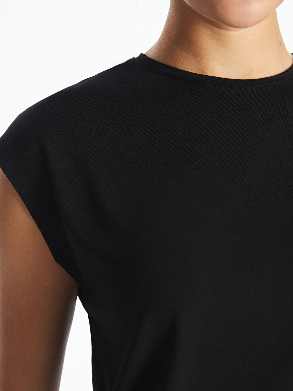 Crew Neck Plain Women's Tunic -S4FA75Z8-CVL