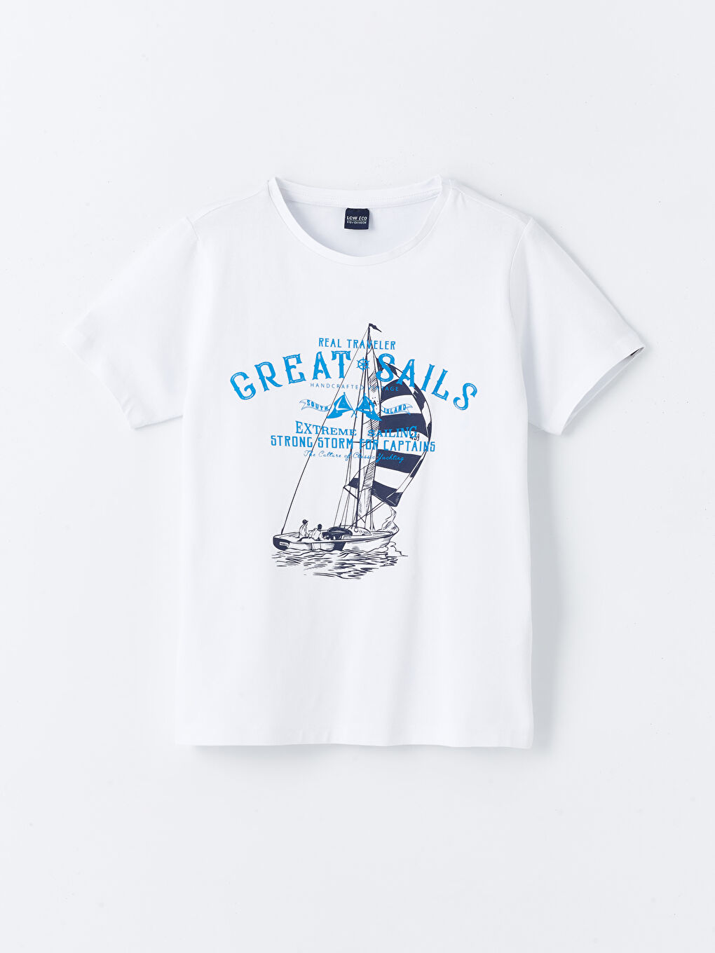 Beyaz Bisiklet Yaka Baskılı Kısa Kollu Erkek Çocuk Pijama Üst