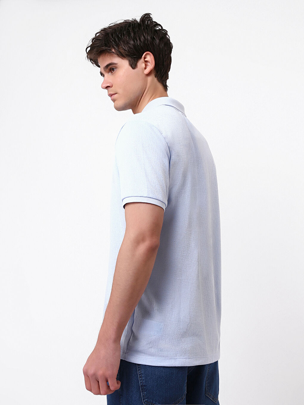 Polo Neck Short Sleeve Men's T-Shirt-4