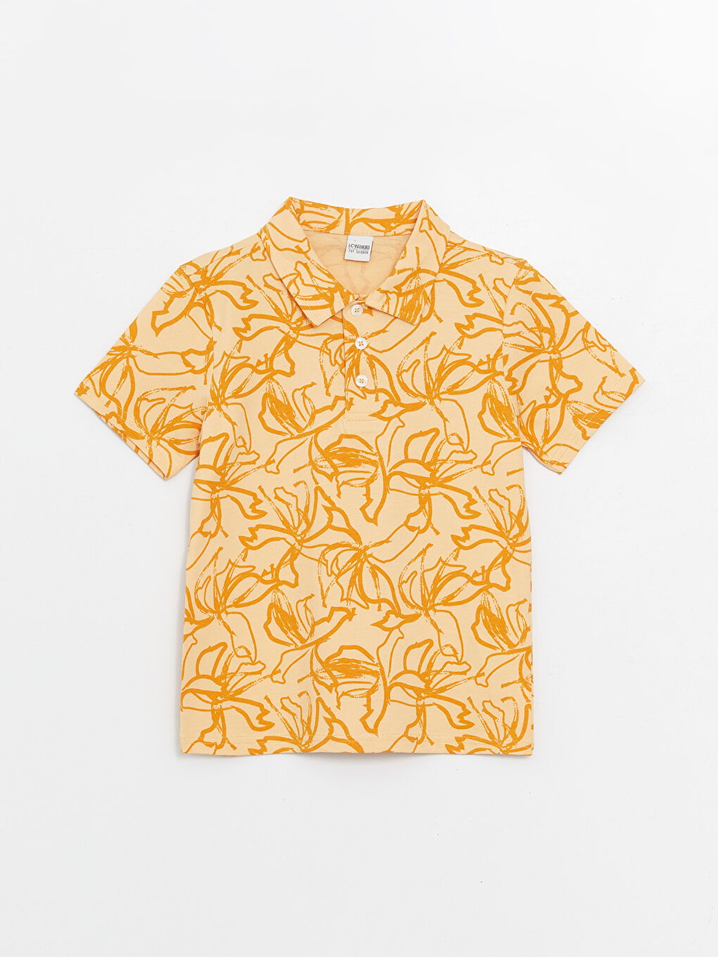 Polo Neck Printed Short Sleeve Boy T-Shirt -S4FB85Z4-LUG