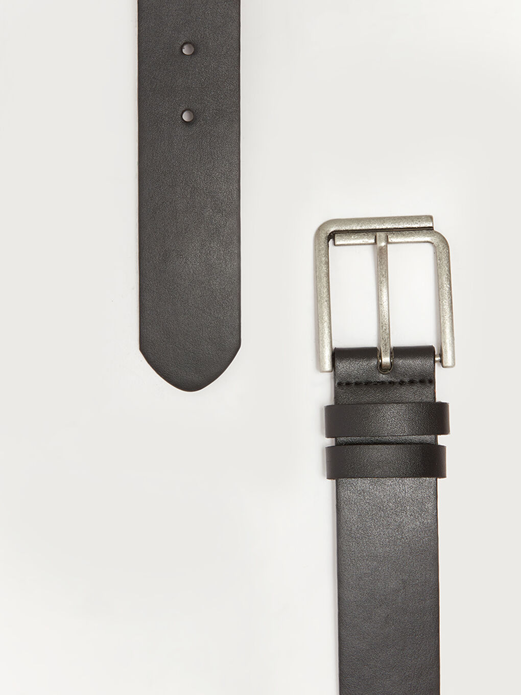 Siyah Deri Görünümlü Erkek Kemer-2