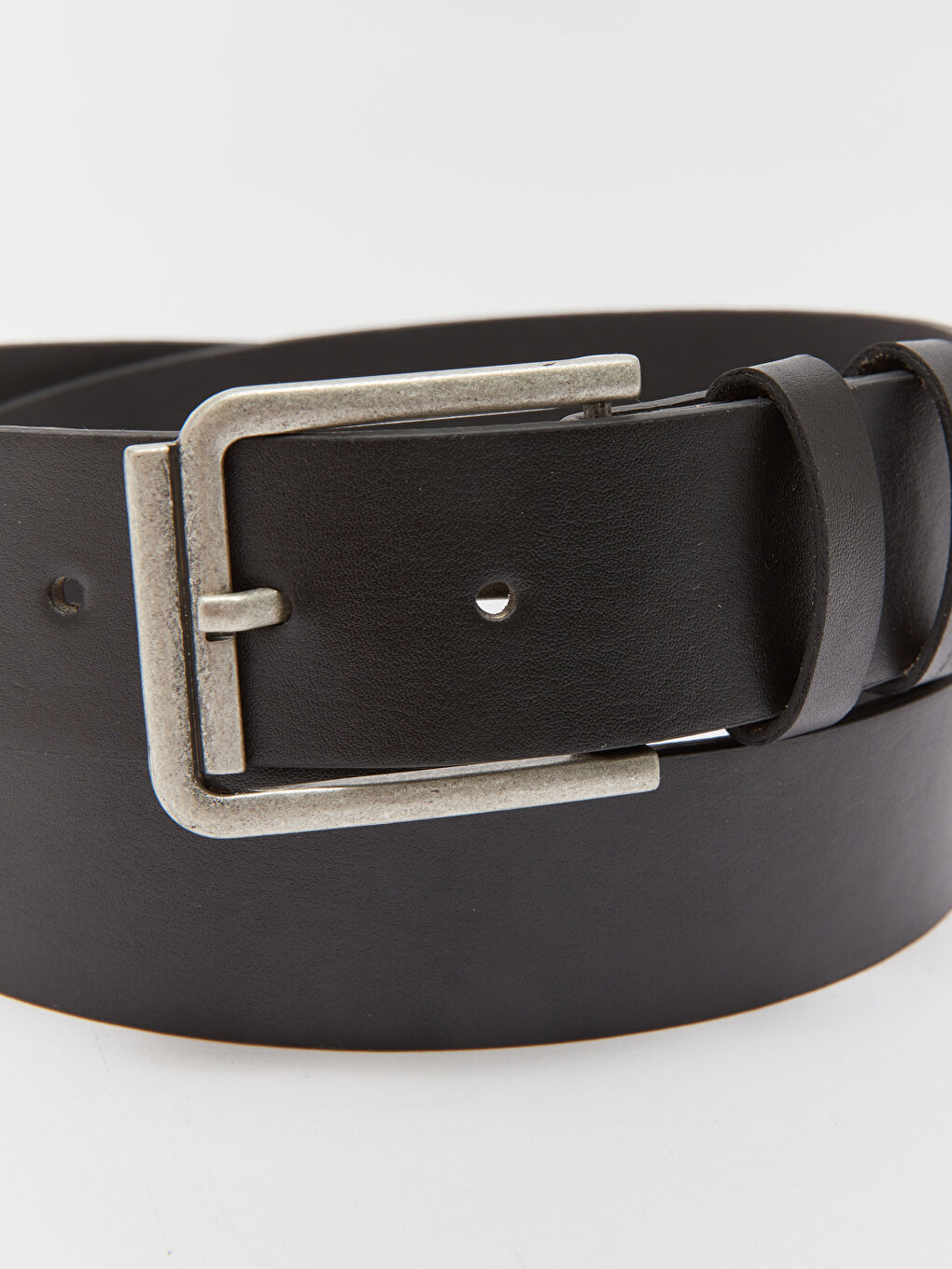 Siyah Deri Görünümlü Erkek Kemer-3