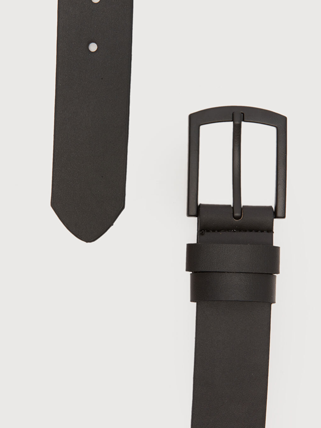 Siyah Deri Görünümlü Erkek Kemer-2