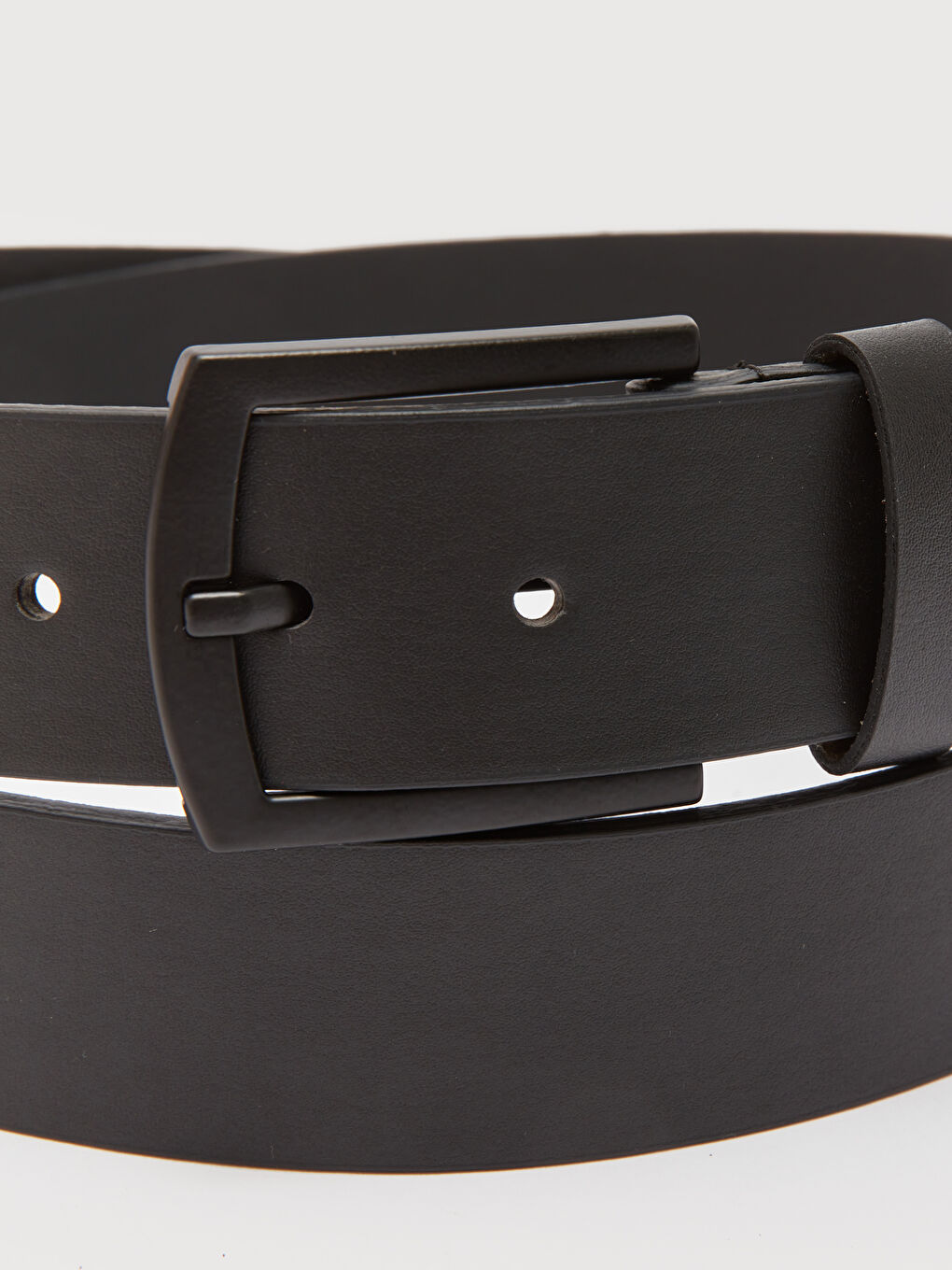 Siyah Deri Görünümlü Erkek Kemer-3