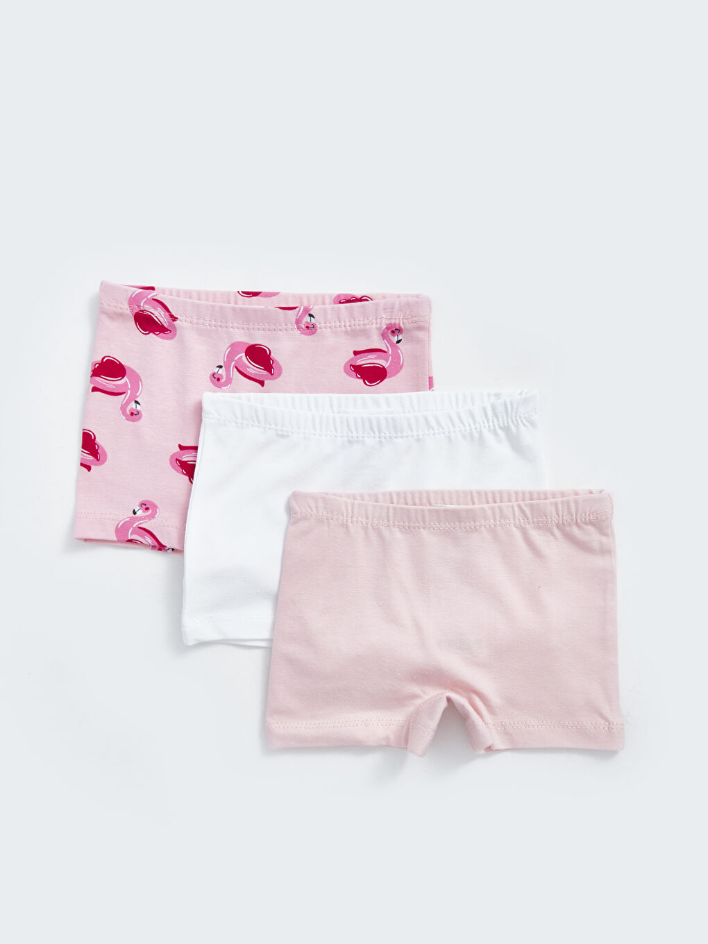 LCW baby Açık Pembe Baskılı Beli Lastikli Baskılı Kız Bebek Boxer 3'lü