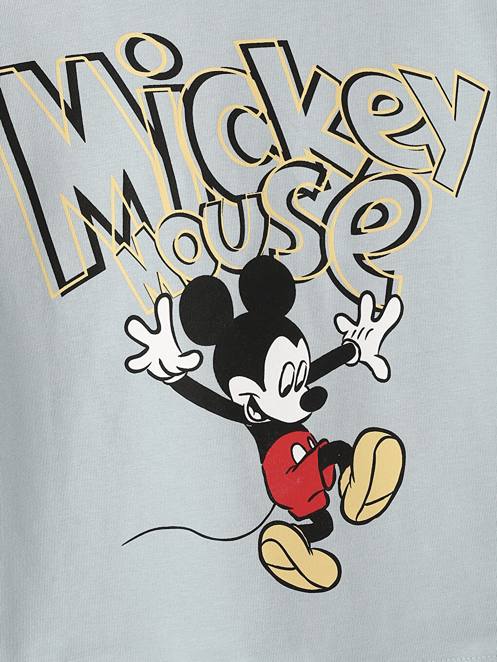 سويت شيرت وبنطلون للأولاد الرضع بياقة دائرية مطبوع ميكي ماوس وكم طويل-4