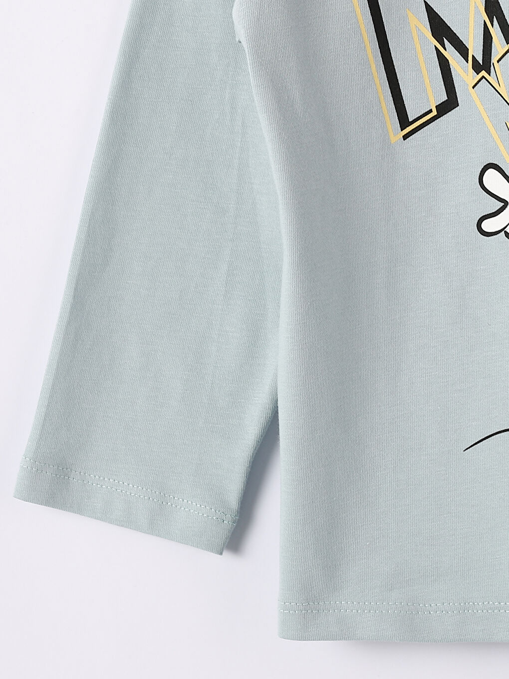 سويت شيرت وبنطلون للأولاد الرضع بياقة دائرية مطبوع ميكي ماوس وكم طويل-3