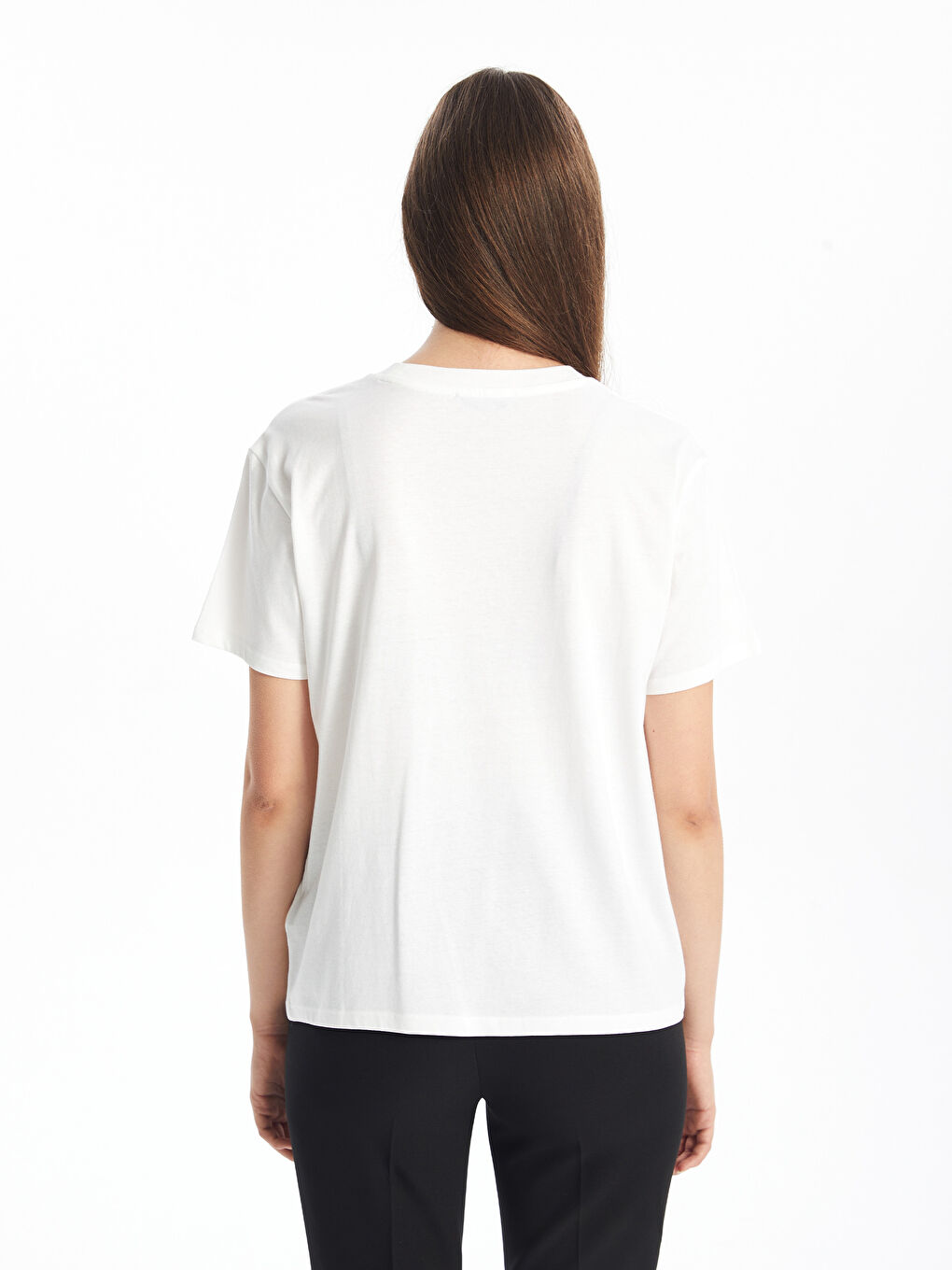 Crew Neck Printed Short Sleeve Women's T-Shirt-3