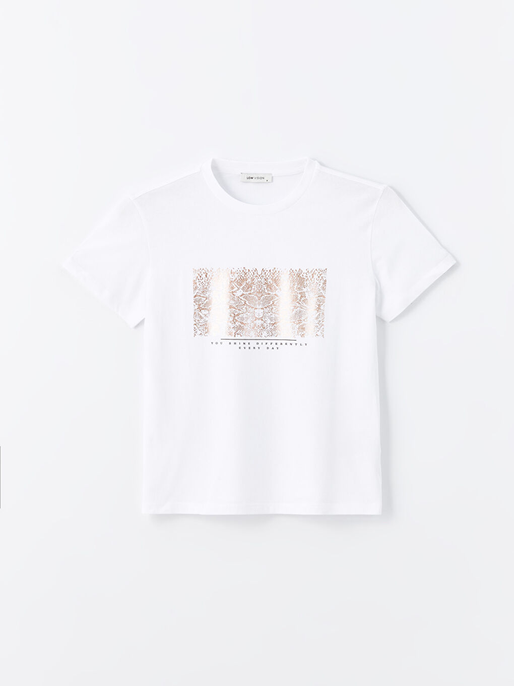 T-shirt à manches courtes imprimé à col rond pour femmes-4