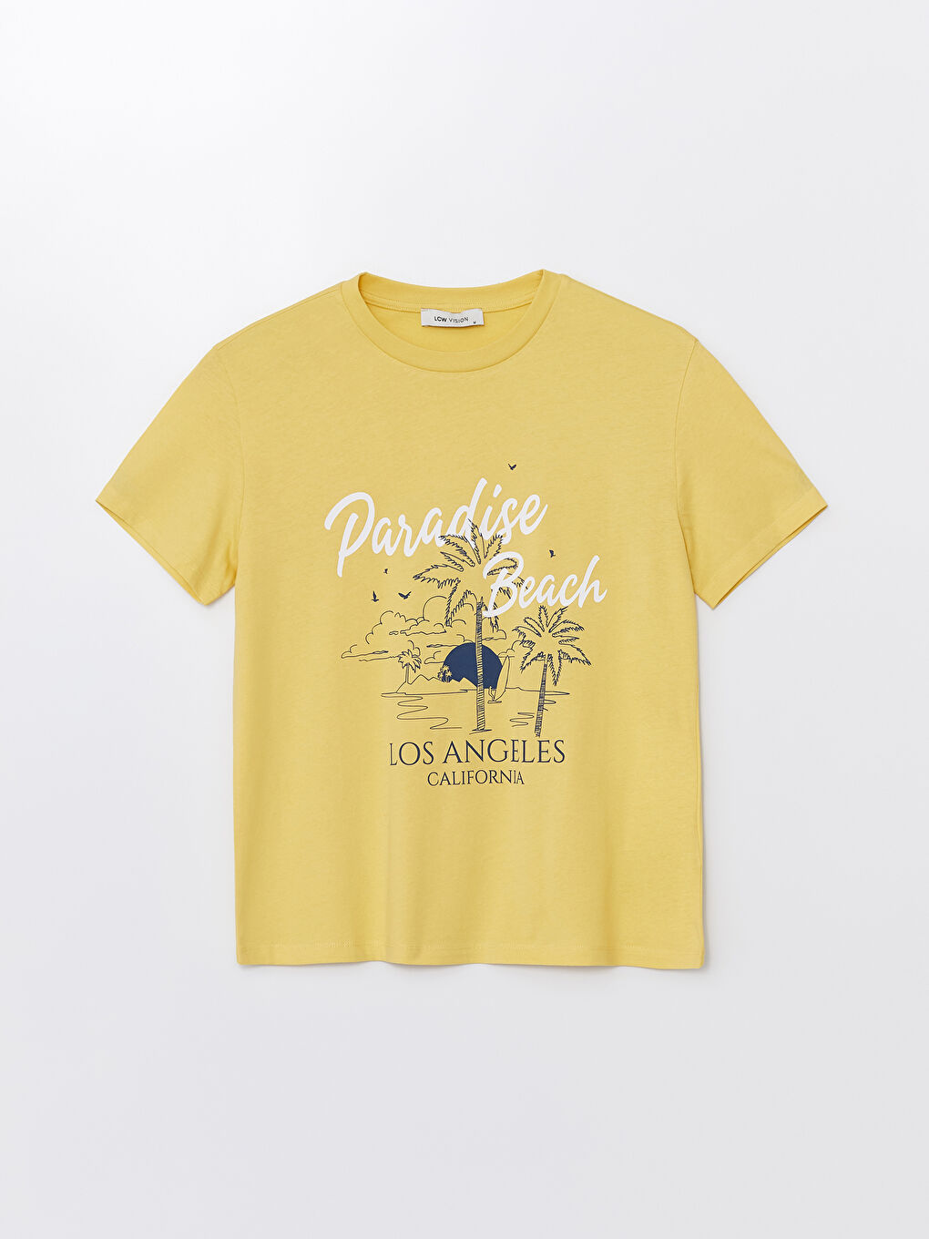 تيشيرت نسائي بأكمام قصيرة وياقة دائرية مطبوع-5