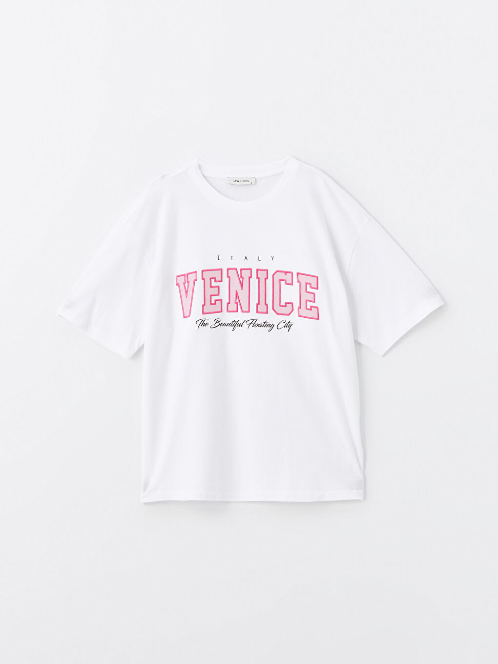 Crew Neck Printed Short Sleeve Oversize Women's T-Shirt-5