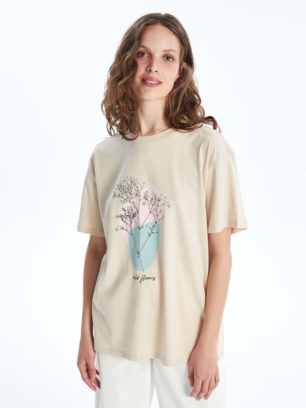 Crew Neck Printed Short Sleeve Women's T-Shirt