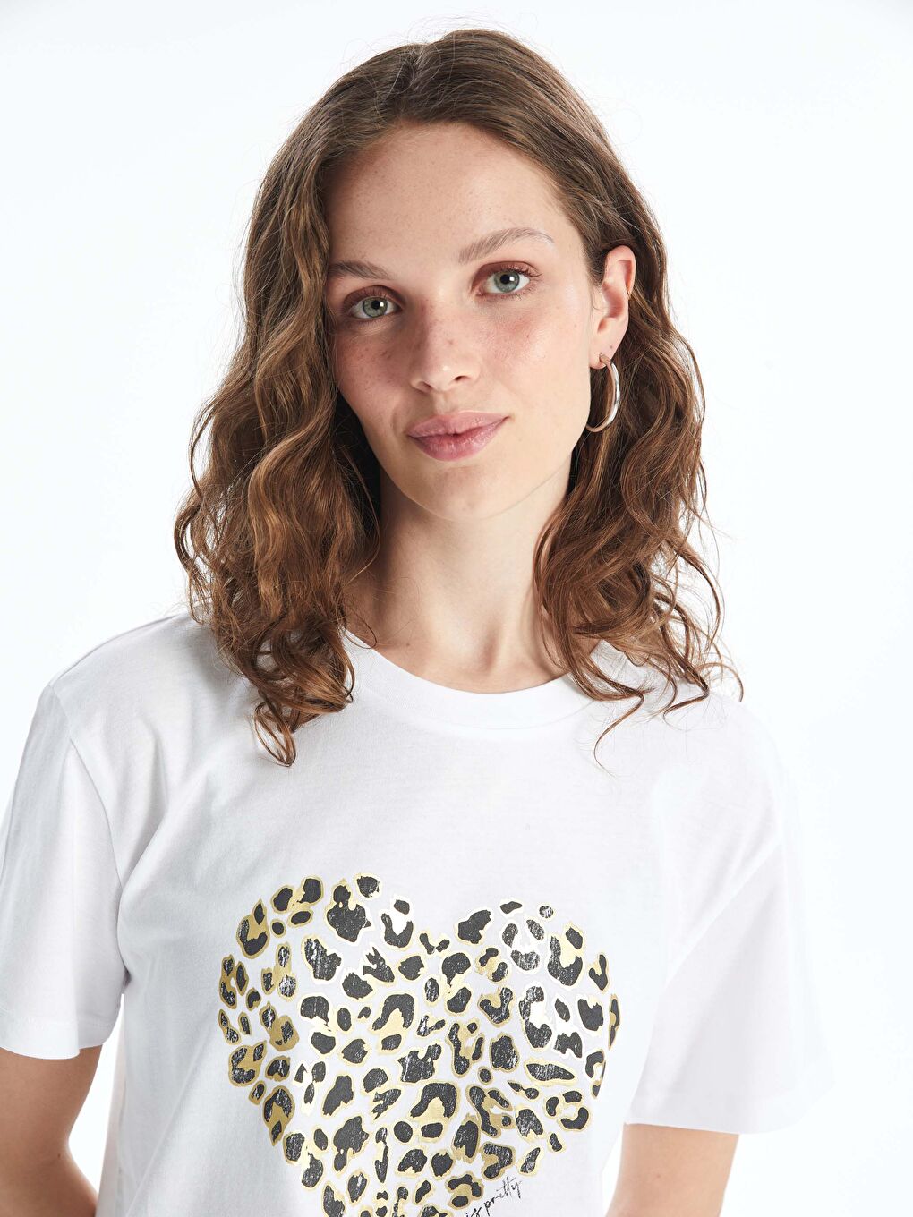 LCW Vision Crew Neck Printed Women's T-Shirt -S4FD39Z8-Q6K