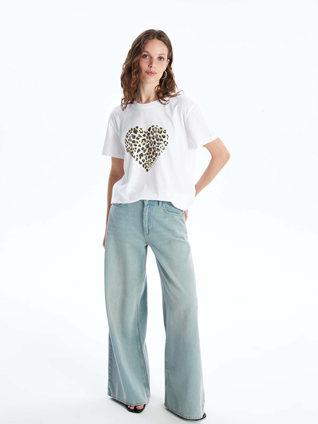 LCW Vision Crew Neck Printed Women's T-Shirt -S4FD39Z8-Q6K