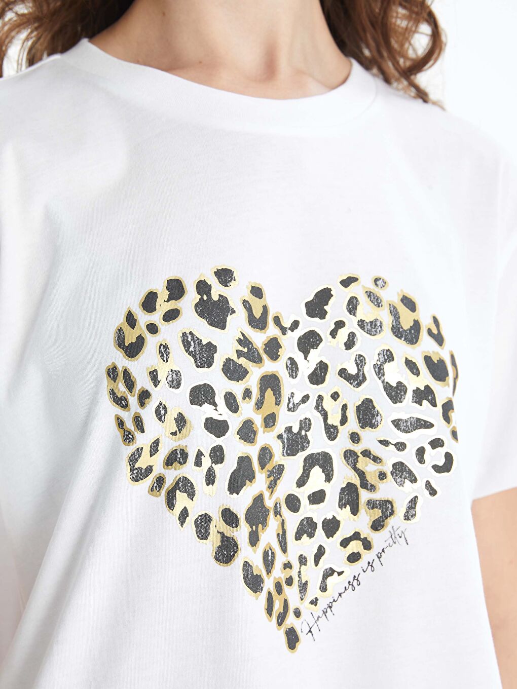 LCW Vision Crew Neck Printed Women's T-Shirt -S4FD39Z8-Q6K