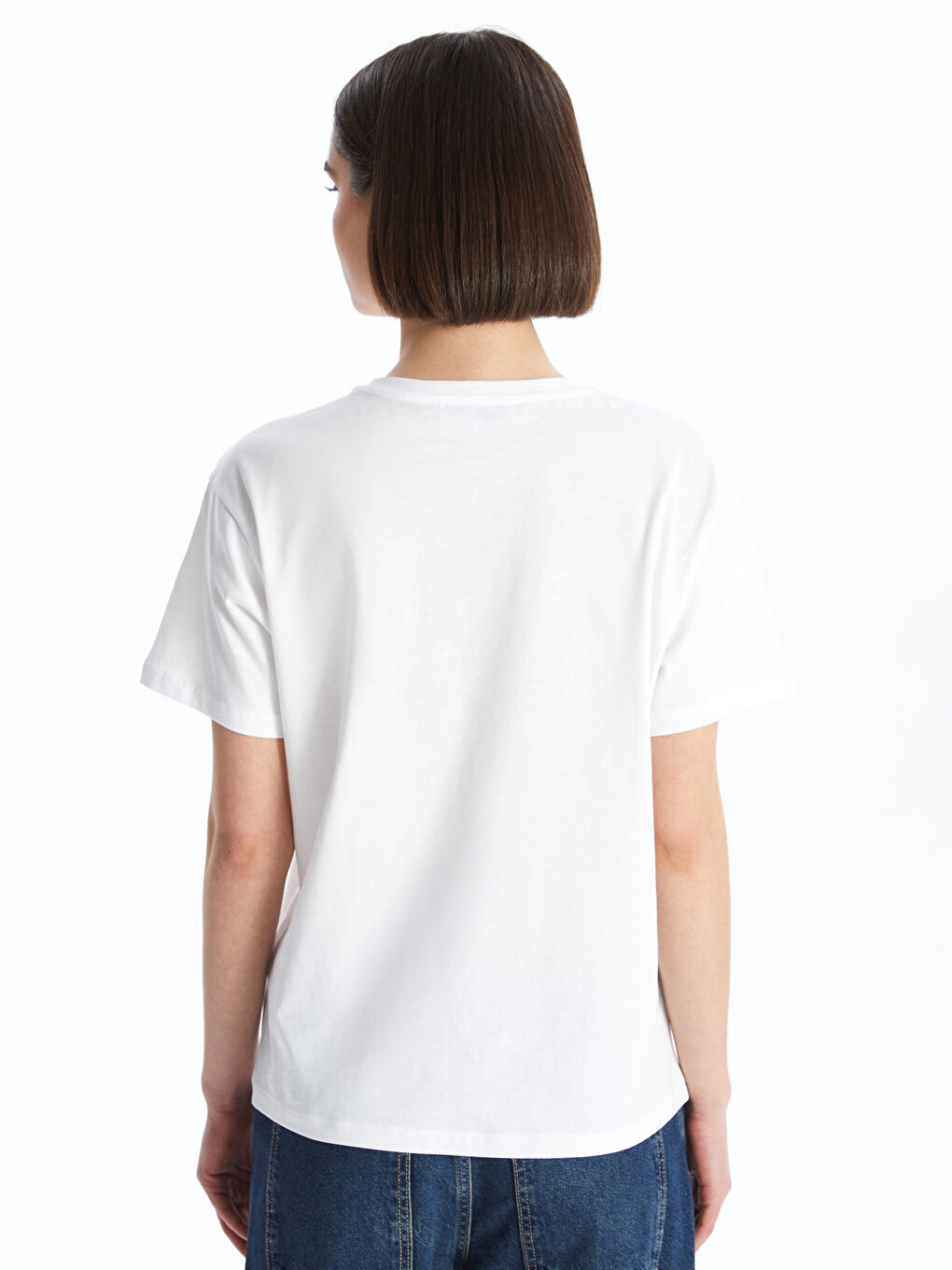 Crew Neck Printed Short Sleeve Women's T-Shirt-4