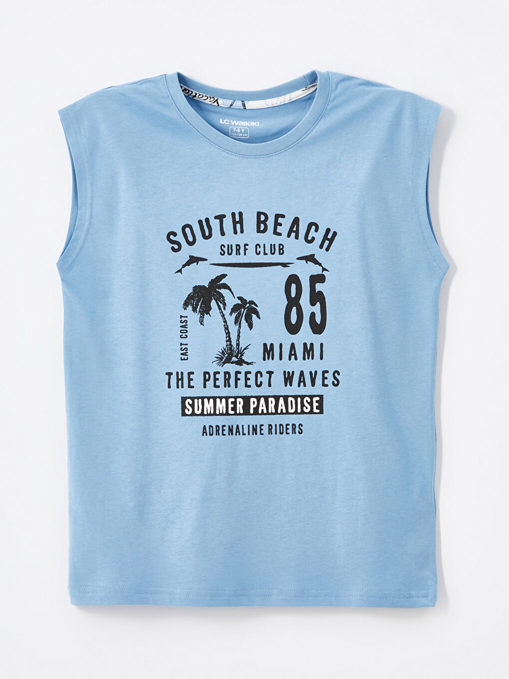 Mavi Bisiklet Yaka Erkek Çocuk Pijama Üst