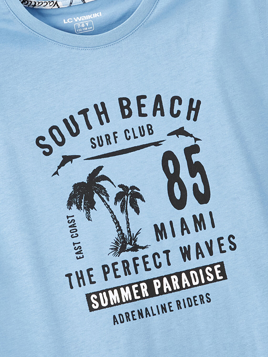 Mavi Bisiklet Yaka Erkek Çocuk Pijama Üst-1