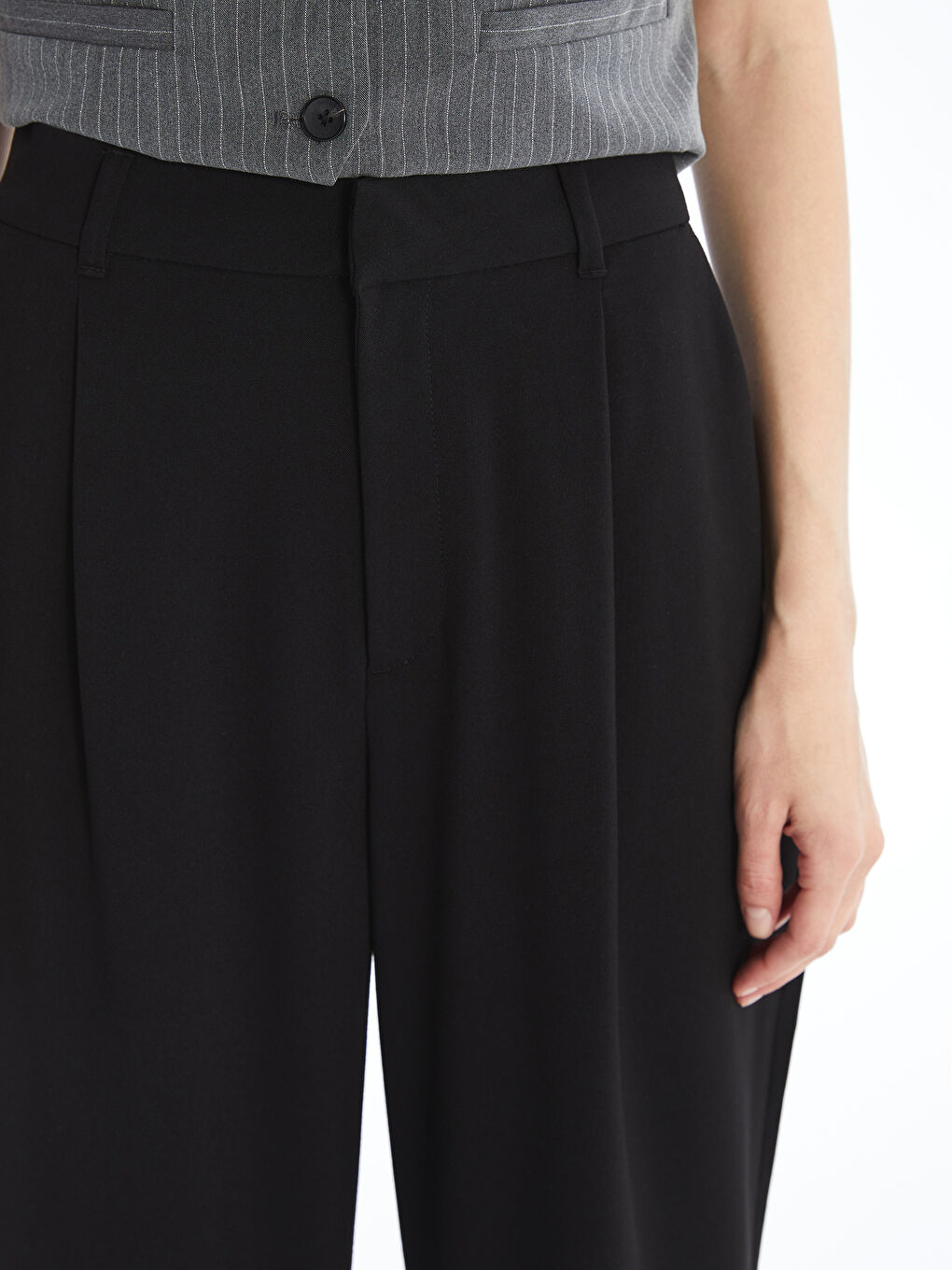 LCW Vision Comfortable Fit Plain Wide Leg Women's Trousers -S4FD65Z8-CVL