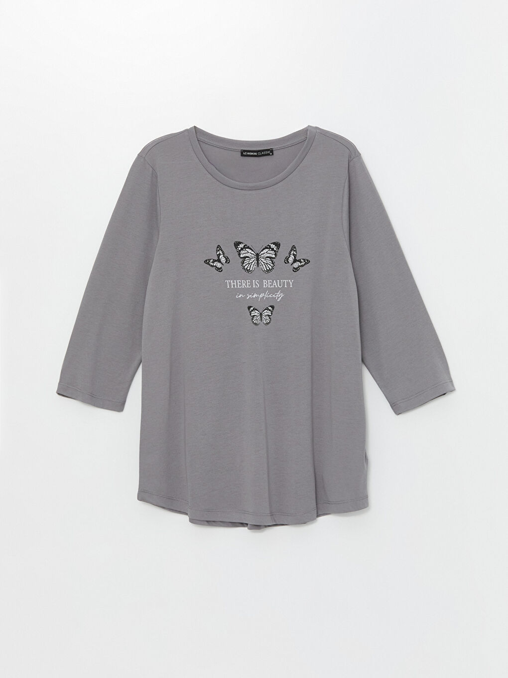 تيشيرت مطبوع بياقة دائرية للسيدات-5