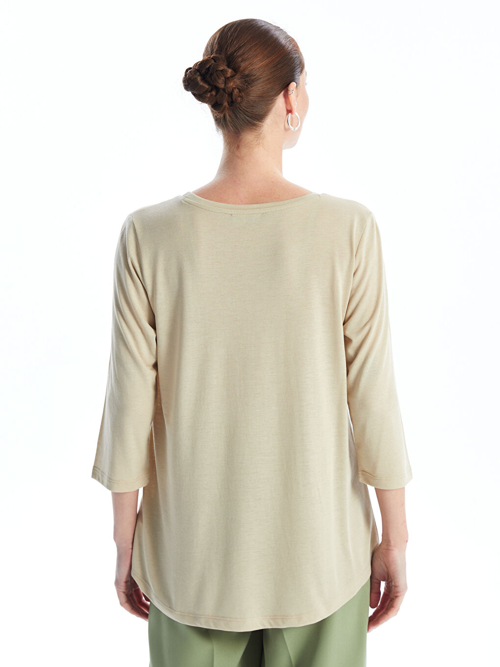 Crew Neck Printed Long Sleeve Women's T-Shirt -S4FD74Z8-QY2
