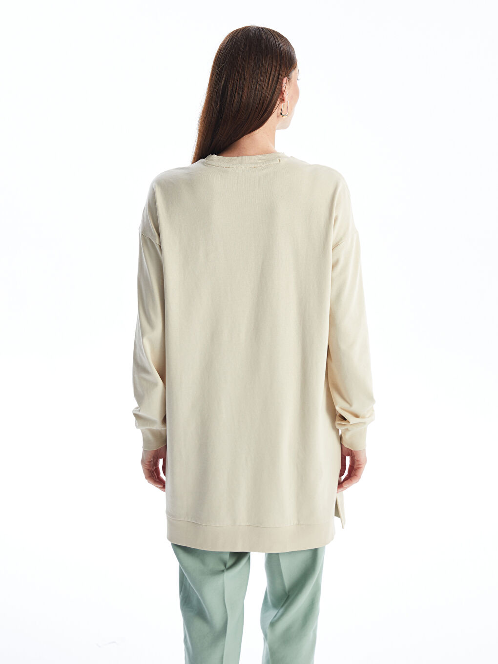 Crew Neck Printed Oversize Women's Sweatshirt Tunic -S4FD94Z8-KPL