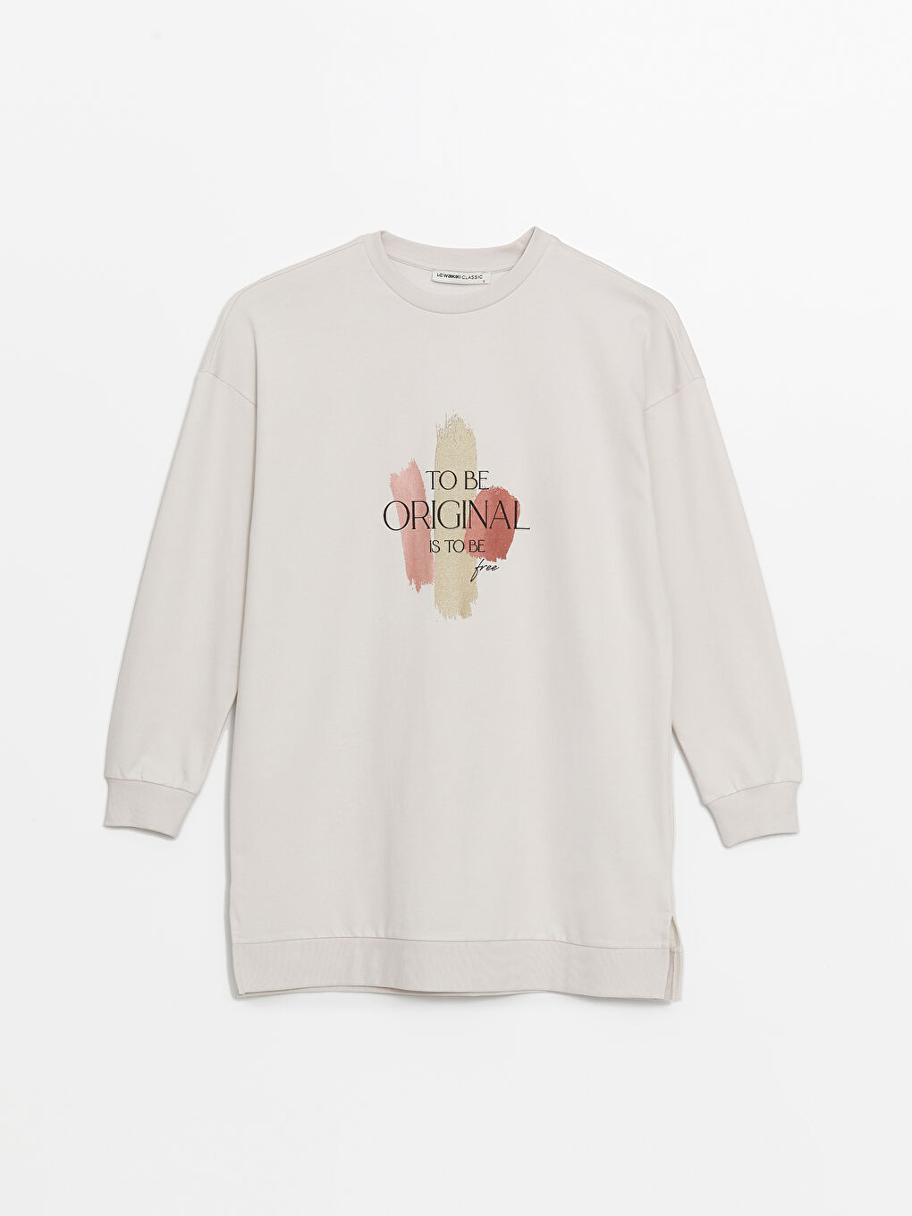 Crew Neck Printed Oversize Women's Sweatshirt Tunic-5