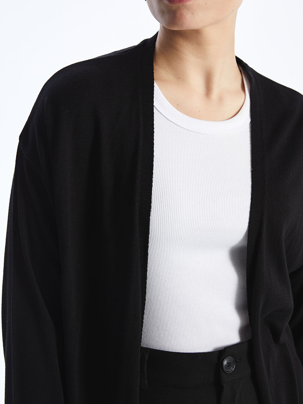Shawl Neck Regular Long Sleeve Women's Tricot Cardigan -S4FE05Z8-CVL