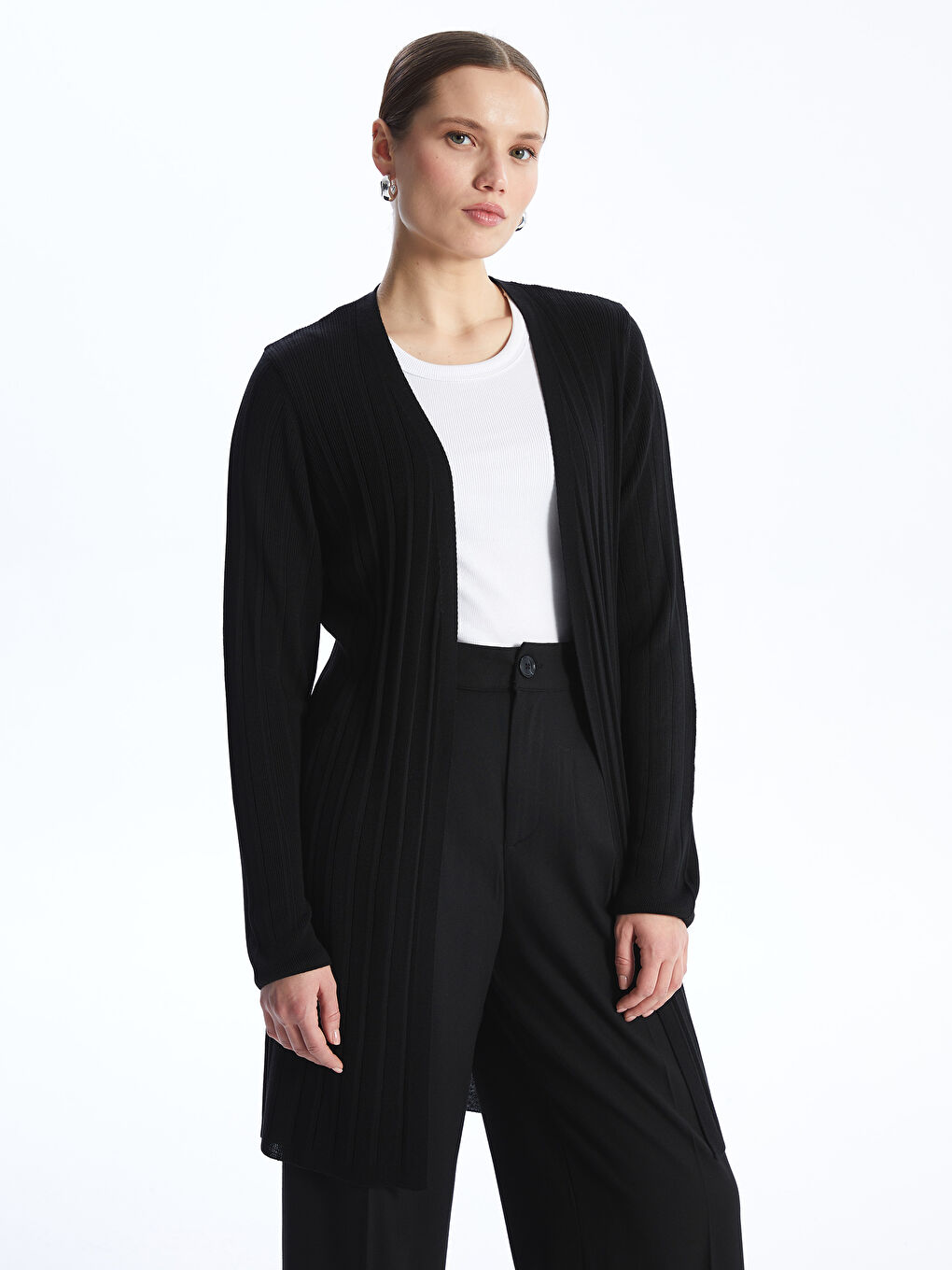 Shawl Neck Regular Long Sleeve Women's Tricot Cardigan -S4FE07Z8-CVL