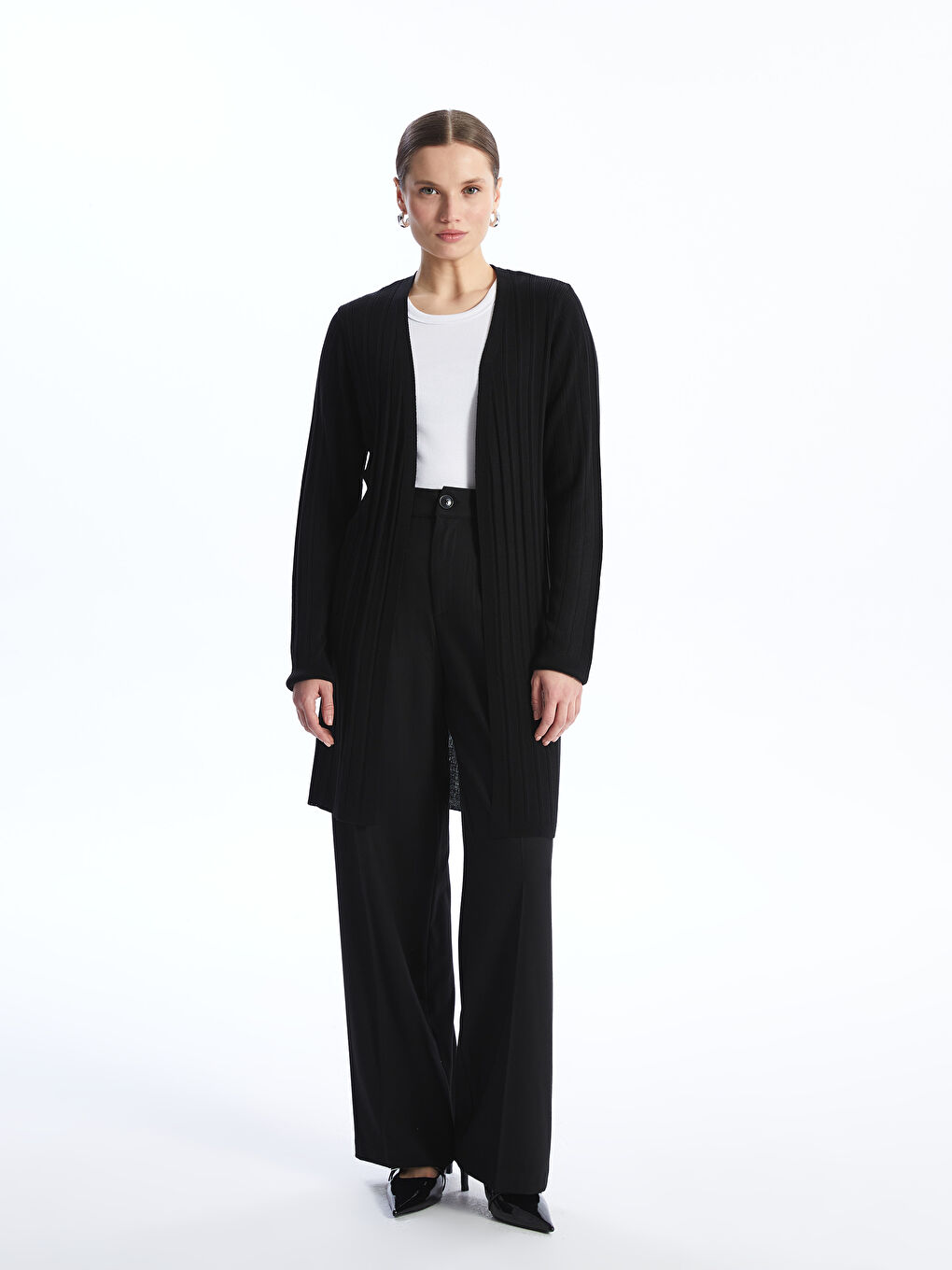 Shawl Neck Regular Long Sleeve Women's Tricot Cardigan -S4FE07Z8-CVL