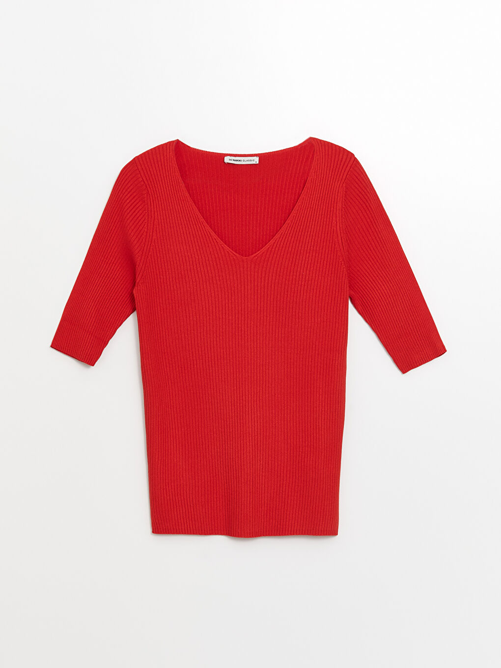 V Neck Plain Short Sleeve Women's Knitwear Sweater -S4FE42Z8-KYV