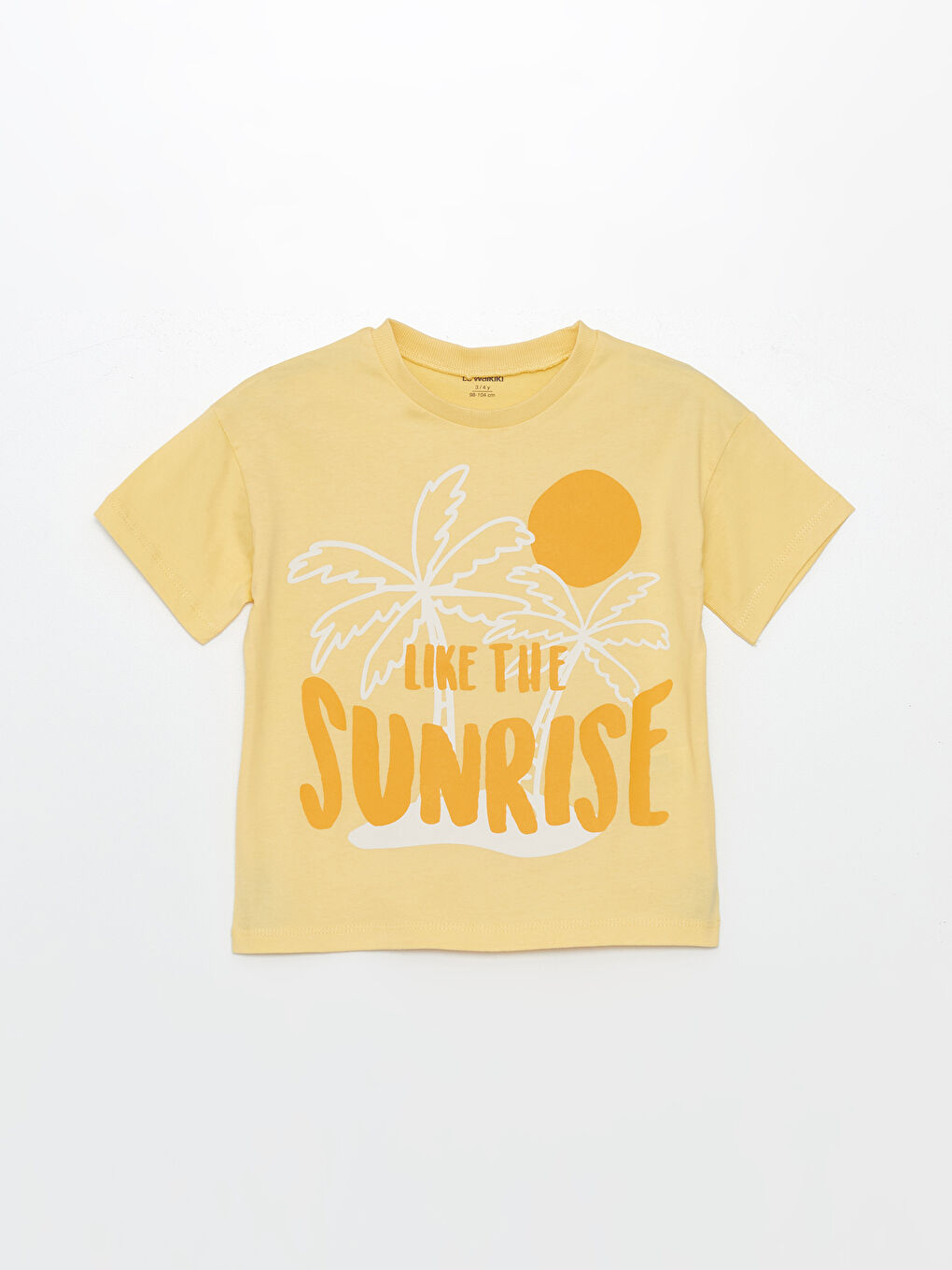 Sarı Bisiklet Yaka Kısa Kollu Baskılı Erkek Bebek Tişört