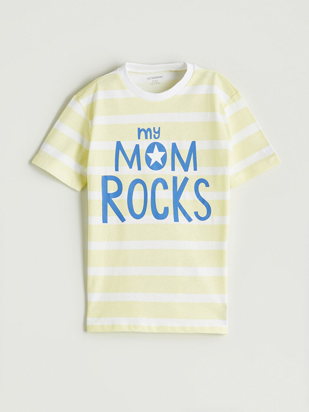 Beyaz Bisiklet Yaka Çizgili Erkek Çocuk Tişört