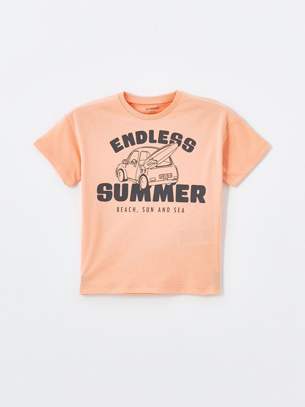 Mercan Bisiklet Yaka Kısa Kollu Baskılı Erkek Bebek Tişört